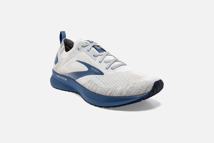 Brooks Running Shoes - Levitate 4 Road Mens - White/Blue - XMH-850427